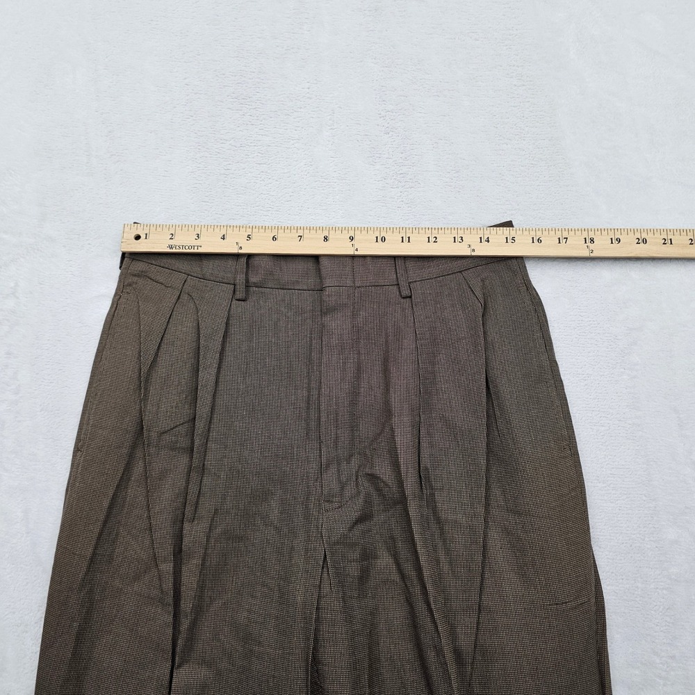Polo Ralph Lauren Pants Mens 31x30 Brown Pleated Cuffed Preppy Academia Ivy - Picture 6 of 11